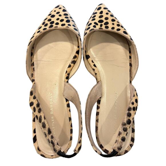 Loeffler Randall calf hair leopard print slingback flats, size 9 - Picture 3 of 8